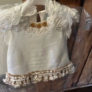 Elegant White and Gold toddler girl Dress